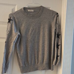 Elan Gray Sweater with Black Star Accents